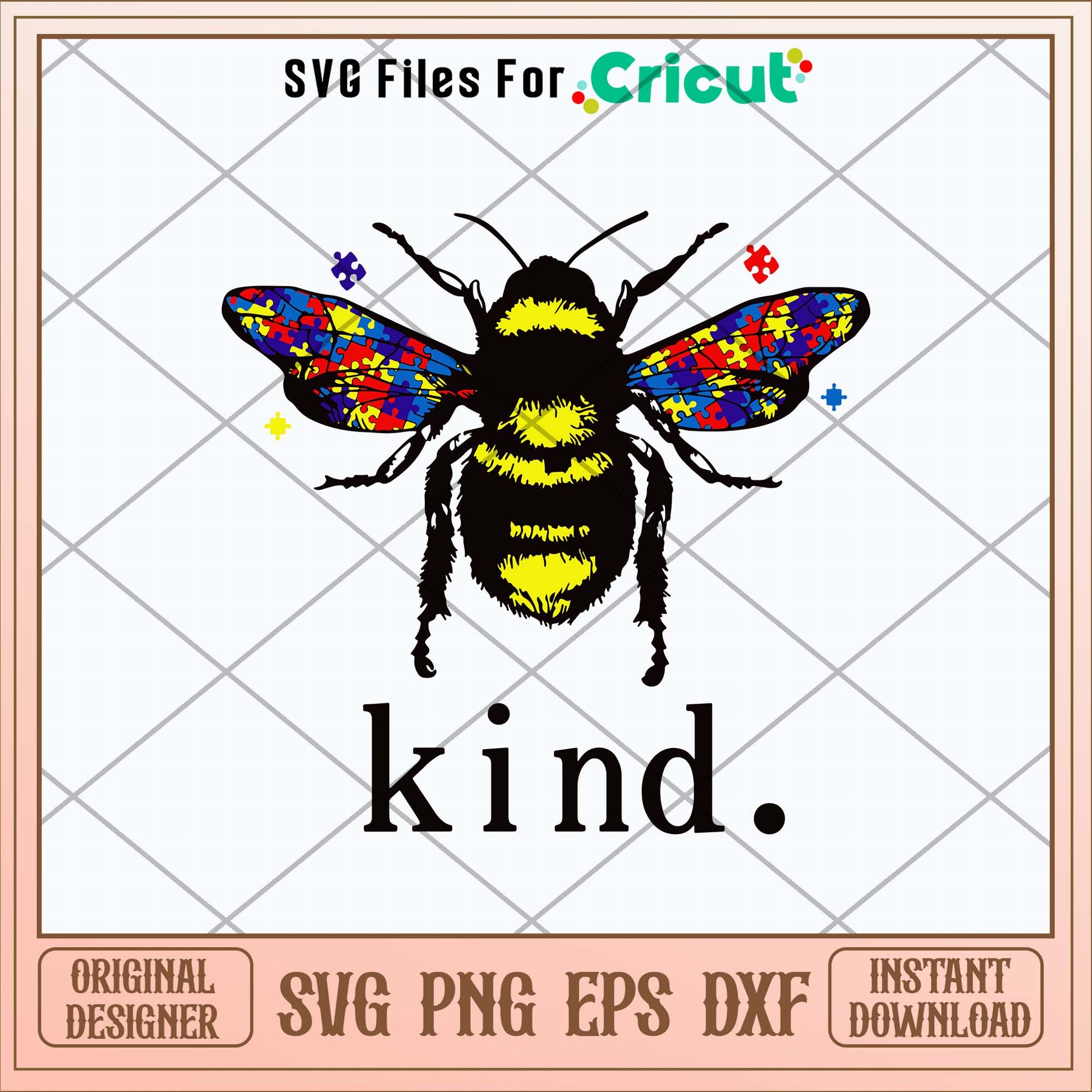 Autism Bee Kind Svg-Svgfilesforcricut