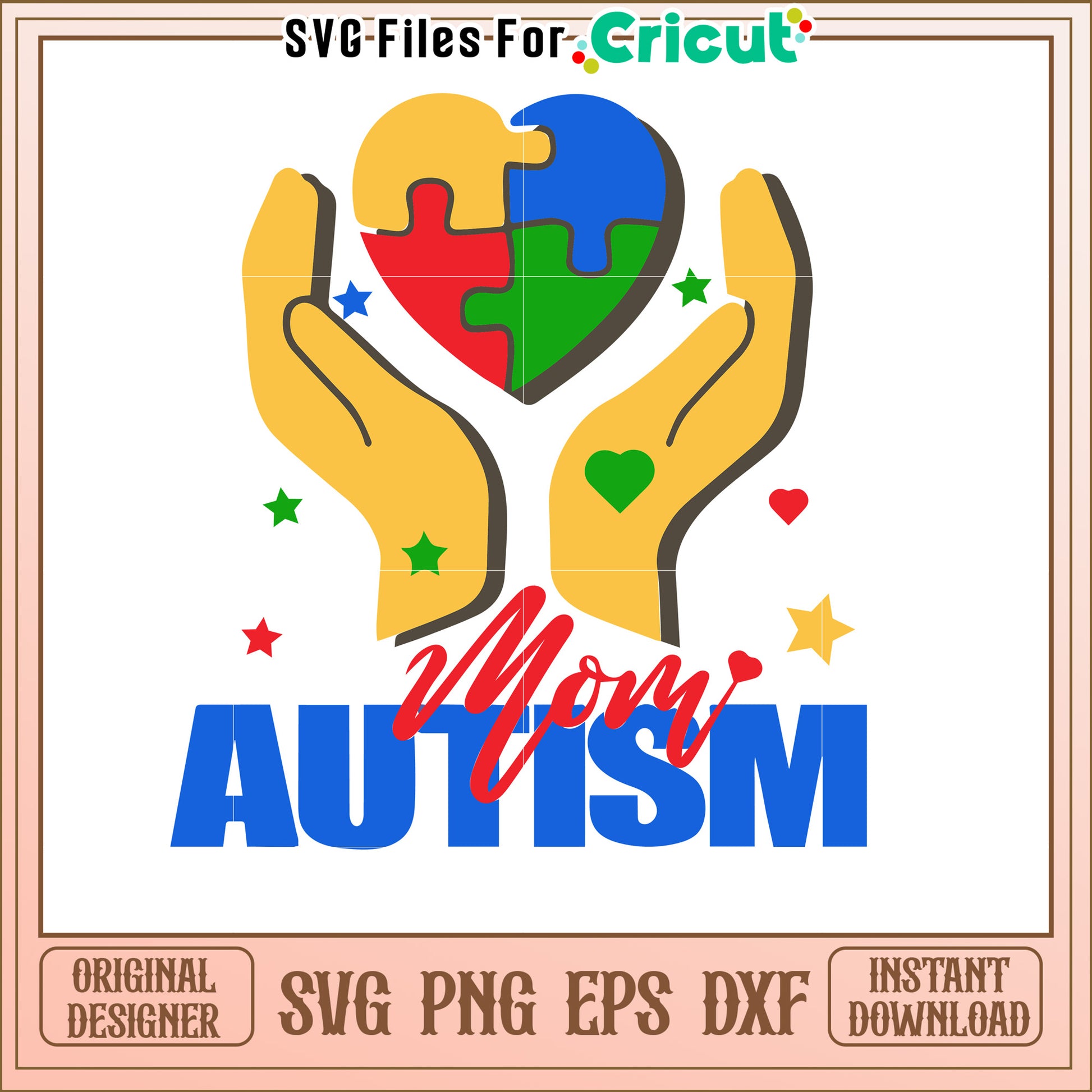 Autism Mom SVG Puzzle Heart