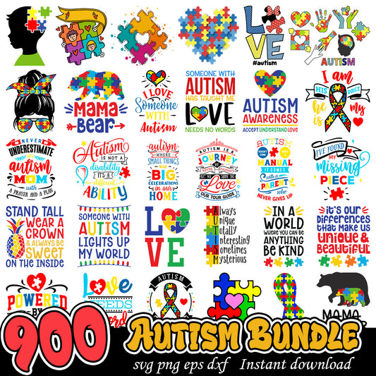 Autism Bundle, Autism colorful art svg bundle