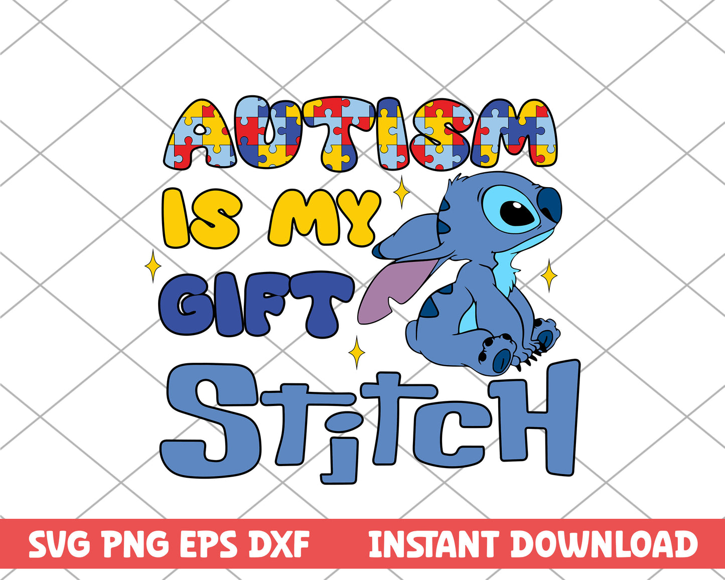 Autism is my gift stitch autism svg 