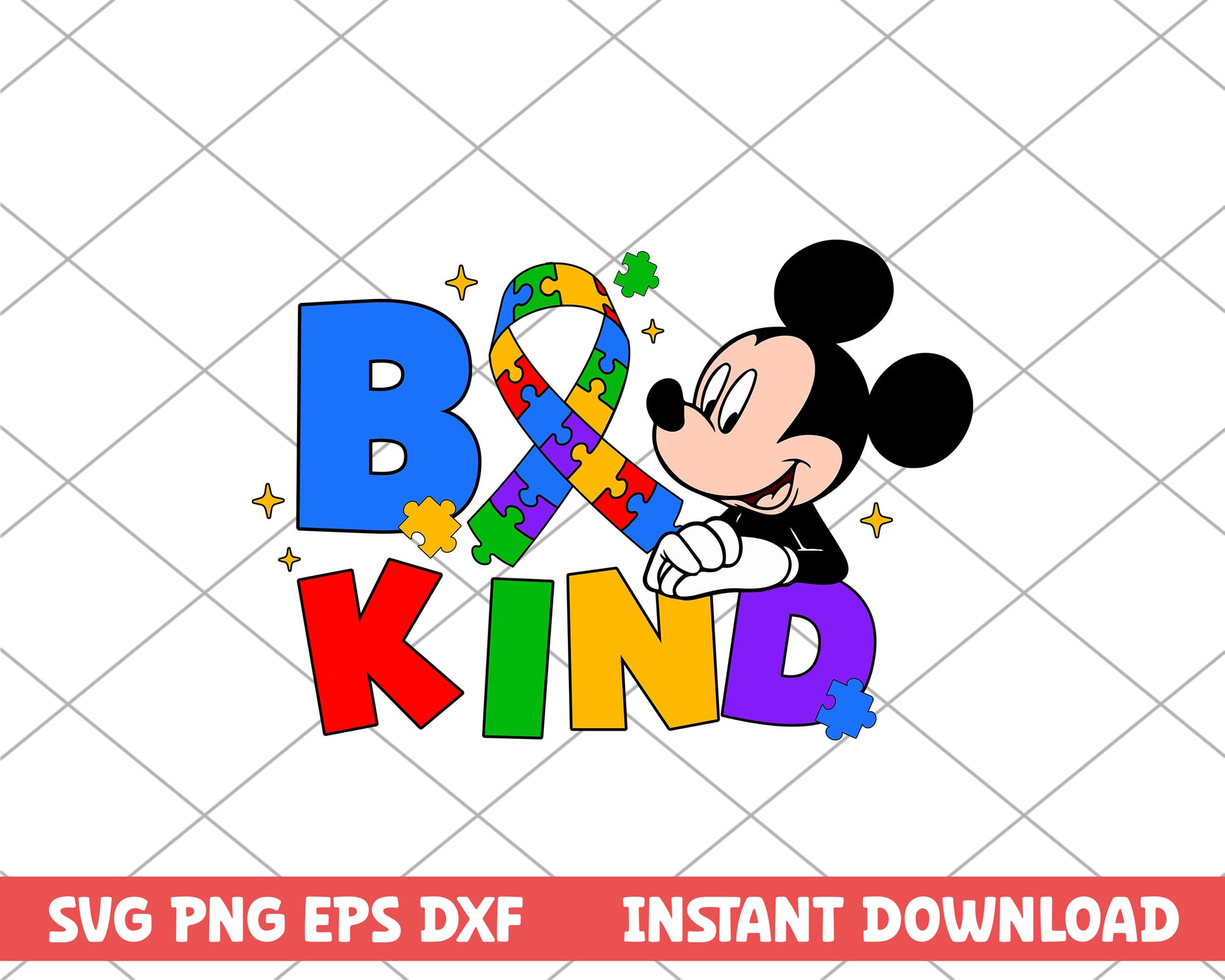 Autism mickey mouse be kind svg 