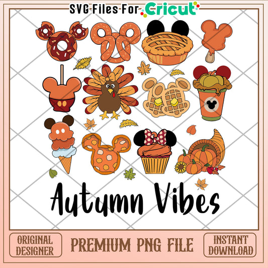 Autumn Vibes Mickey PNG Sublimation