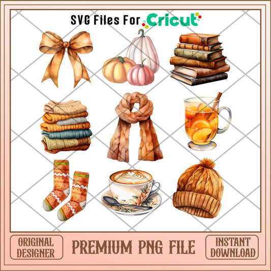 Autumn coquette vintage png, autumn png, halloween png