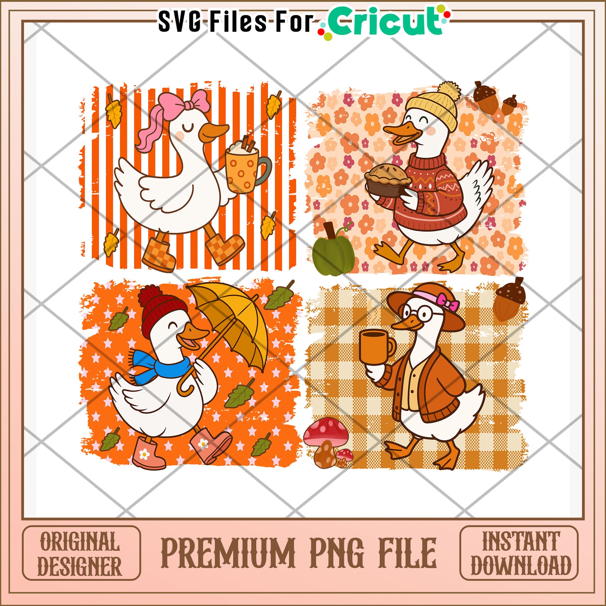 Autumn geese png, fall birds png, seasonal animals png
