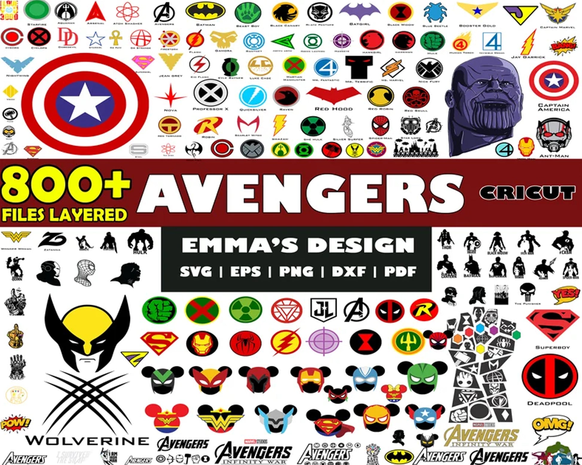 Marvel Avangers cricut SVG Bundle