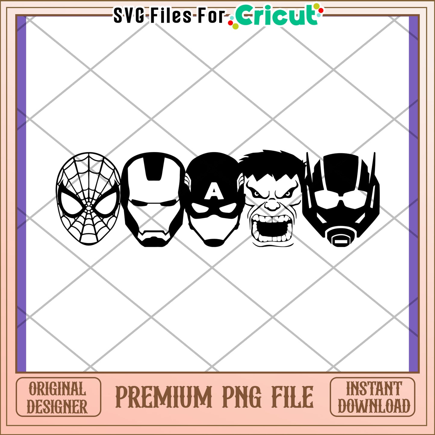 Avengers PNG Superhero Heads Instant Download