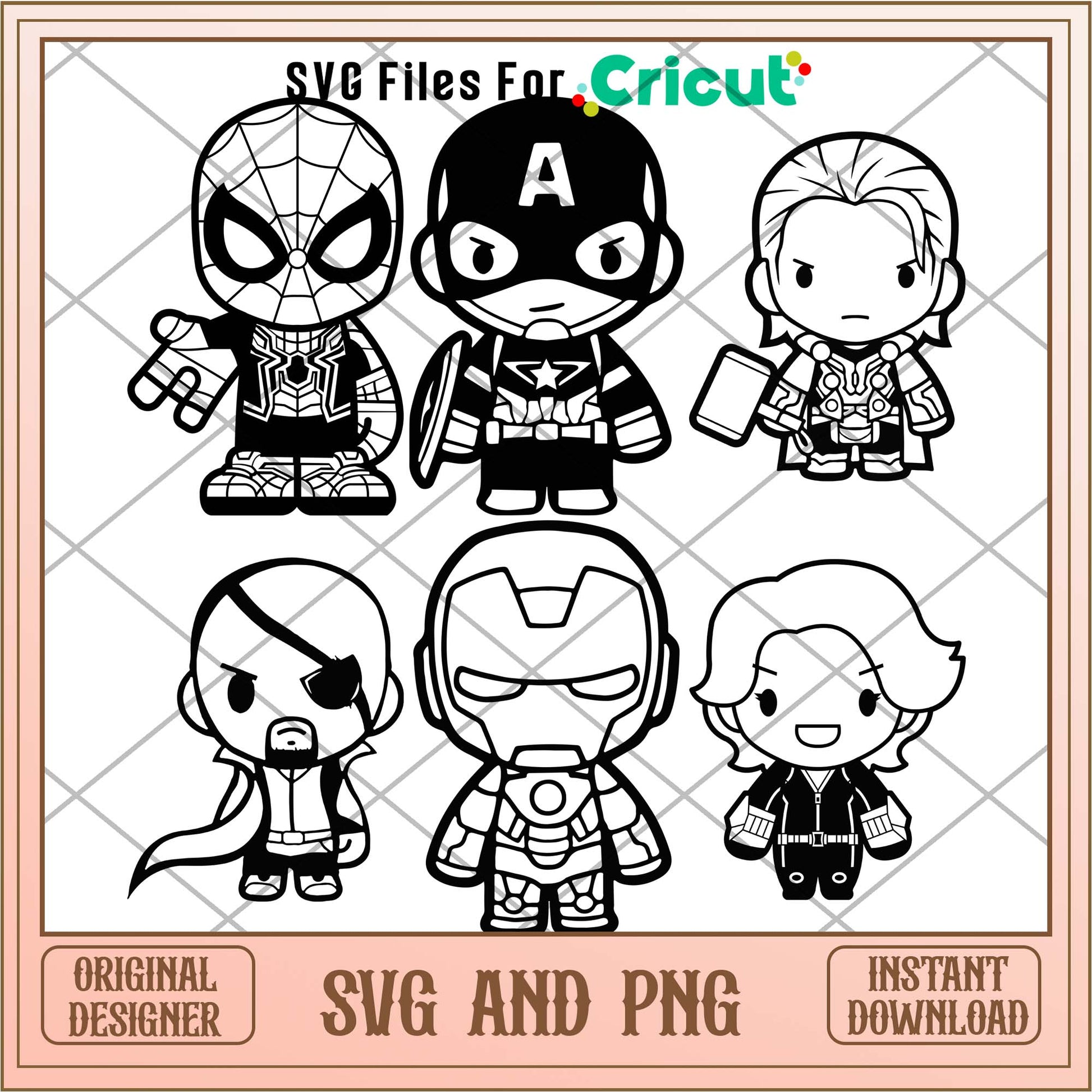 Avengers chibi svg bundle, Avengers characters svg - Svgfileforcricut