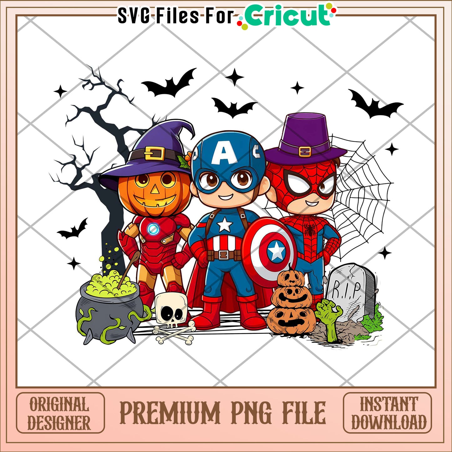 Avengers halloween png, spooky halloween png, halloween season png