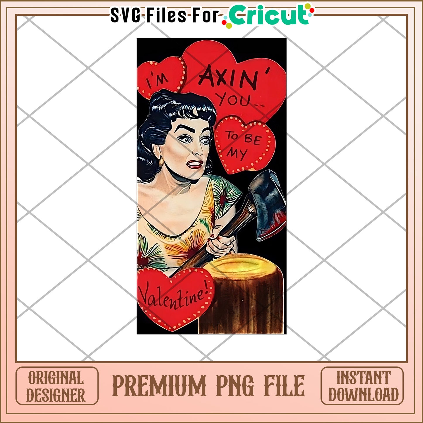 Axin You Valentine PNG Cricut File