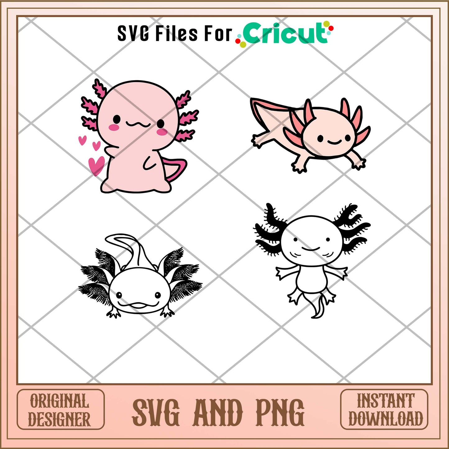 Axolotl cartoon svg bundle 