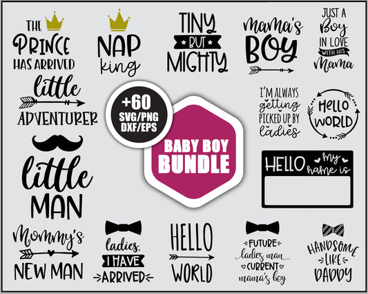 Baby boy little man SVG Bundle