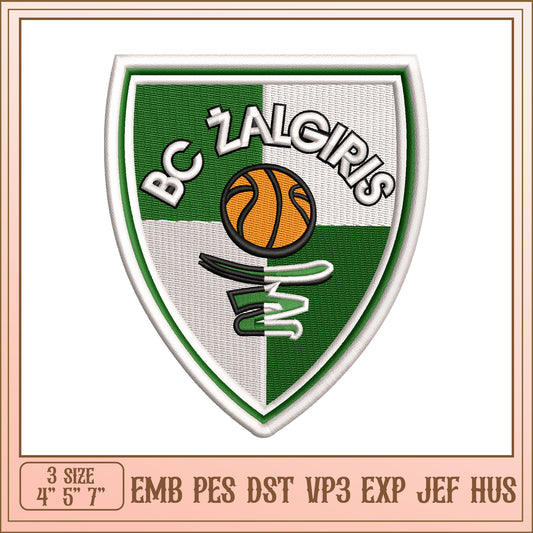 BC Zalgiris Basketball Embroidery Design