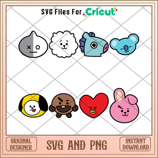 BT21 cartoon SVG Bundle 