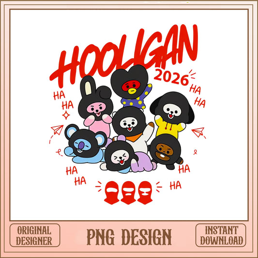 BT21 Hooligan 2026 PNG, BTS Characters PNG, Kpop Fan Gift PNG