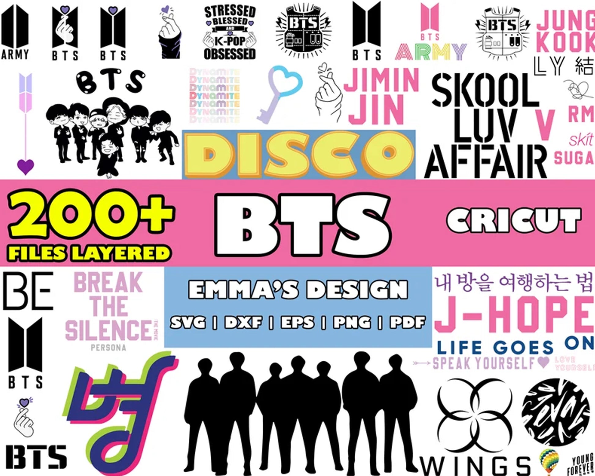 Kpops BTS circut SVG Bundle