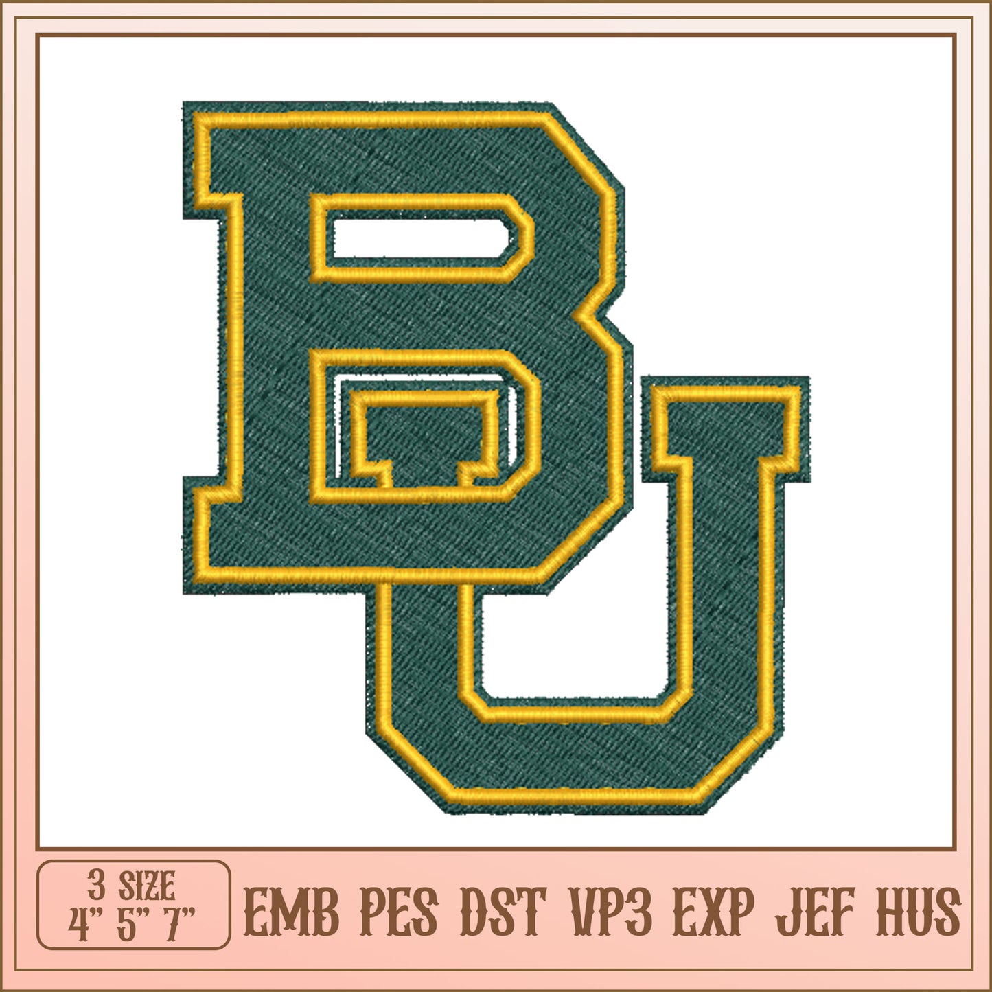 BU Varsity Letters Embroidery Design