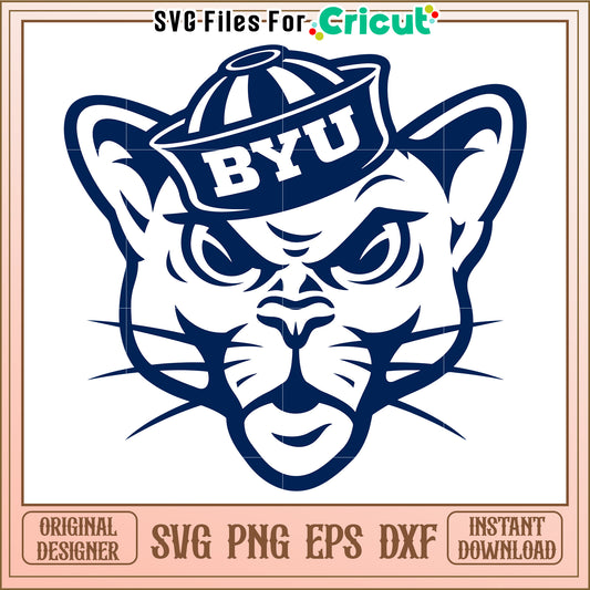 BYU Cougar SVG Design for Cricut, Perfect for Sport Themes and Crafts