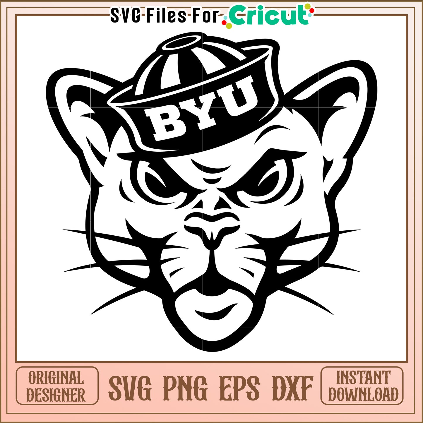 BYU Cougar SVG Design for Cricut, perfect for sports fans and DIY projects