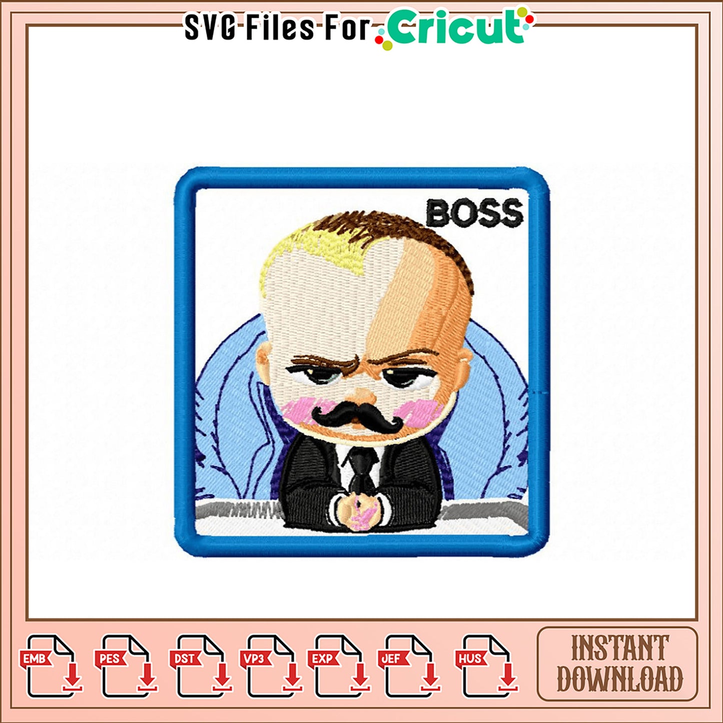 Baby Boss Embroidery Design Instant Download
