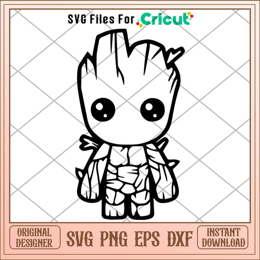 Baby Groot Coloring  svg,  maverl character svg, Digital Download