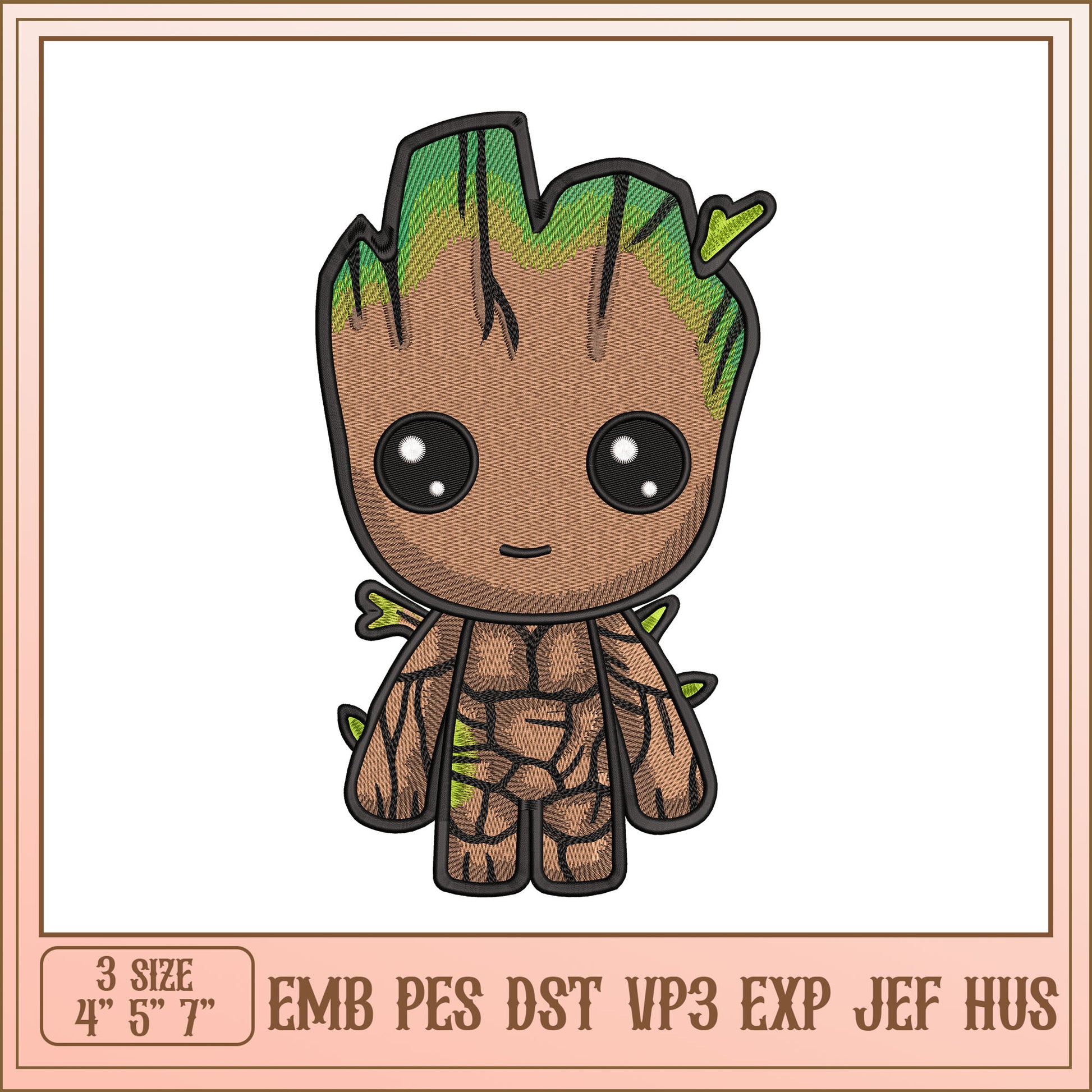 Baby Groot Embroidery Design
