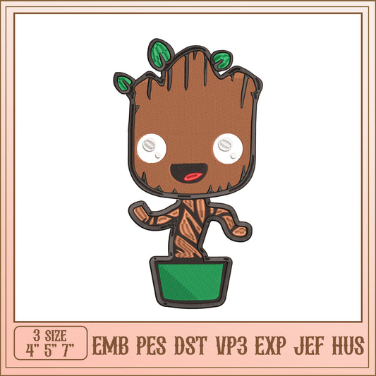 Baby Groot Embroidery Design