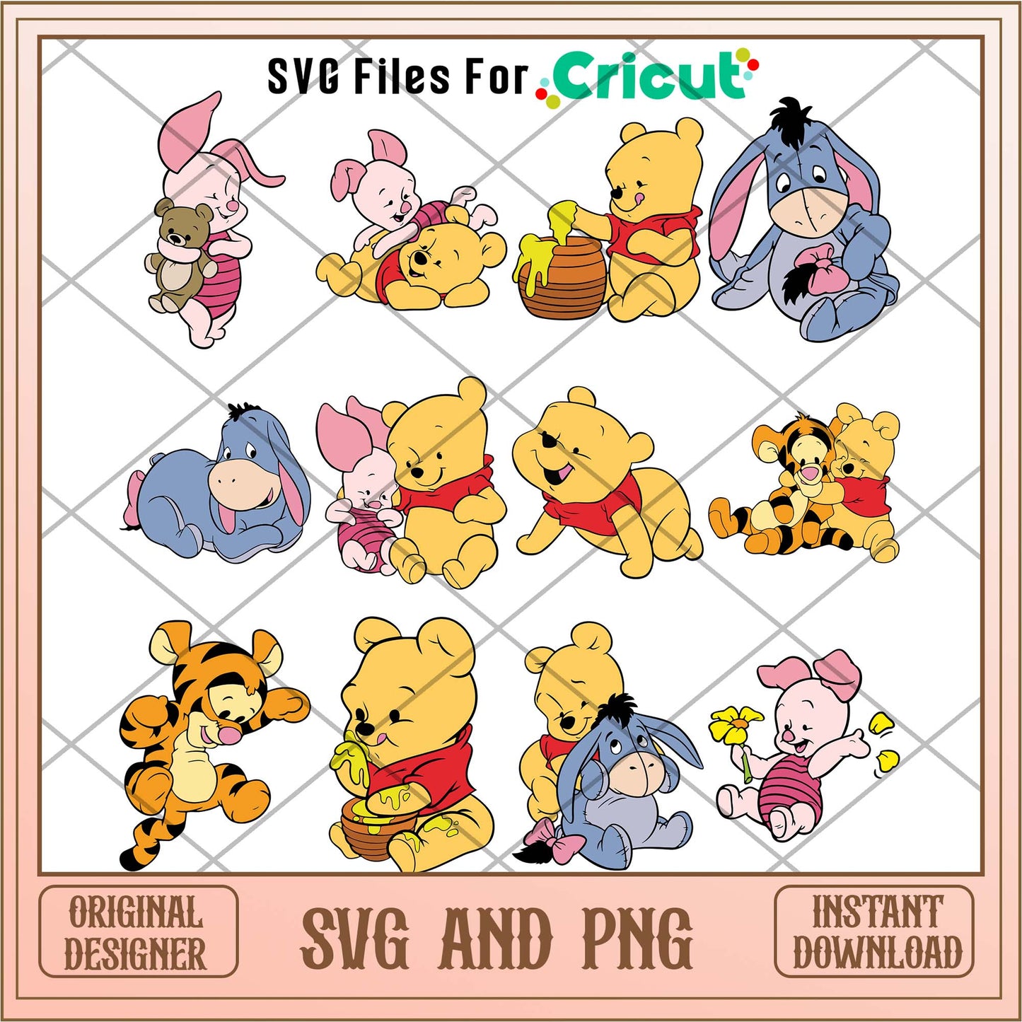 Baby Winnie the Pooh art svg bundle