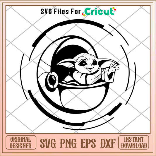 Baby Yoda Coloring Svg, The Mandalorian  svg, digital download
