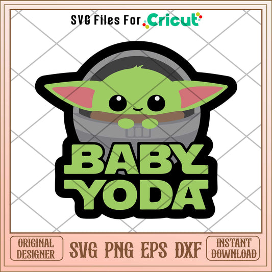 Baby Yoda Sticker Star Wars Sticker  Svg, The Mandalorian  svg, digital download