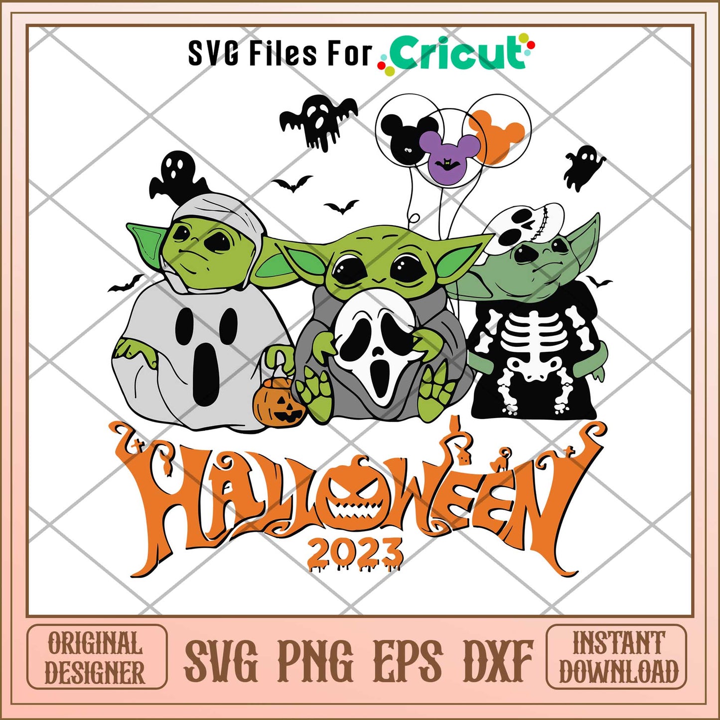 Baby Yoda halloween 2024 svg, The Mandalorian characters svg, digital download