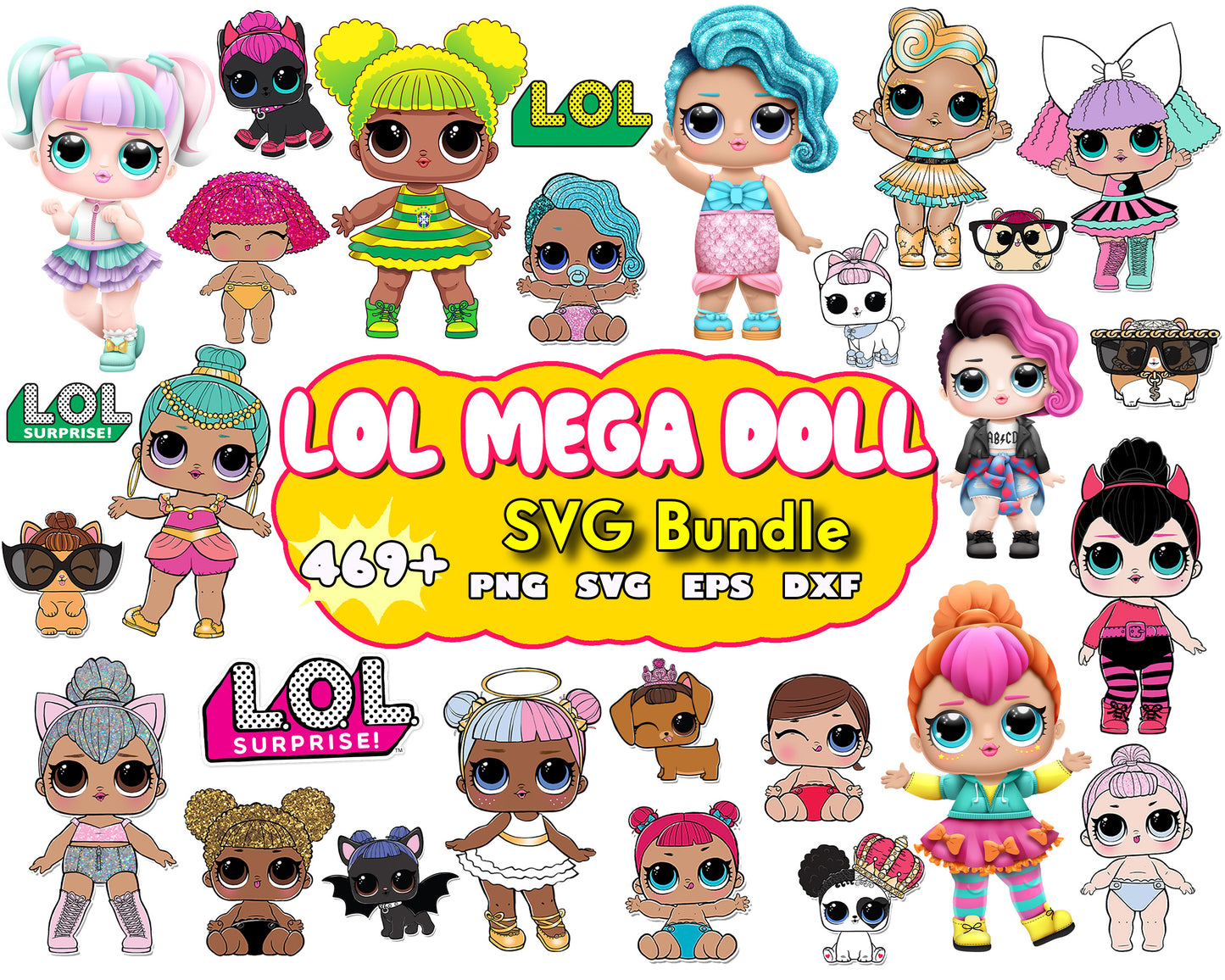Baby doll design bundle svg, lol surprises​ svg, baby doll​ svg