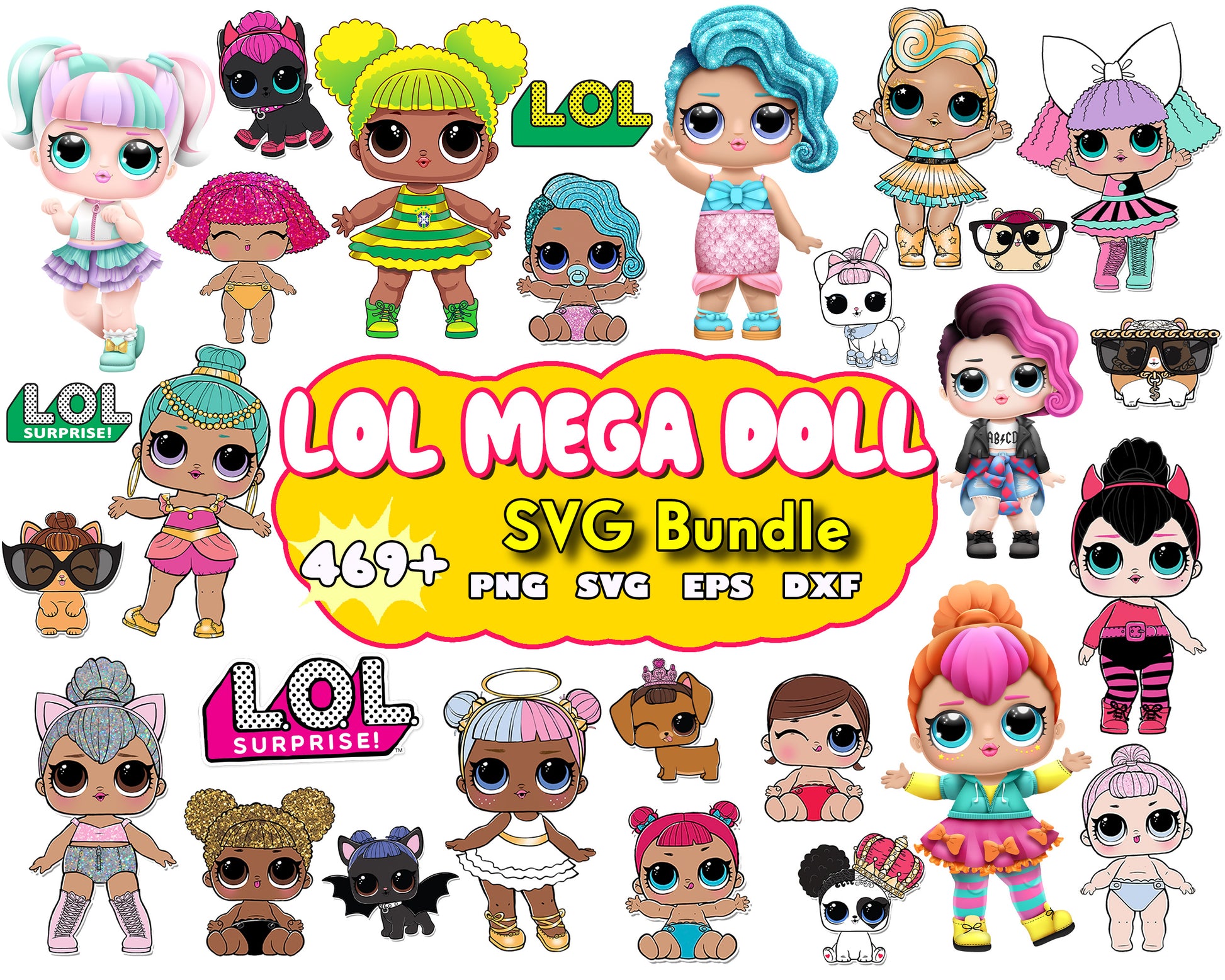 Baby doll design bundle svg, lol surprises​ svg, baby doll​ svg