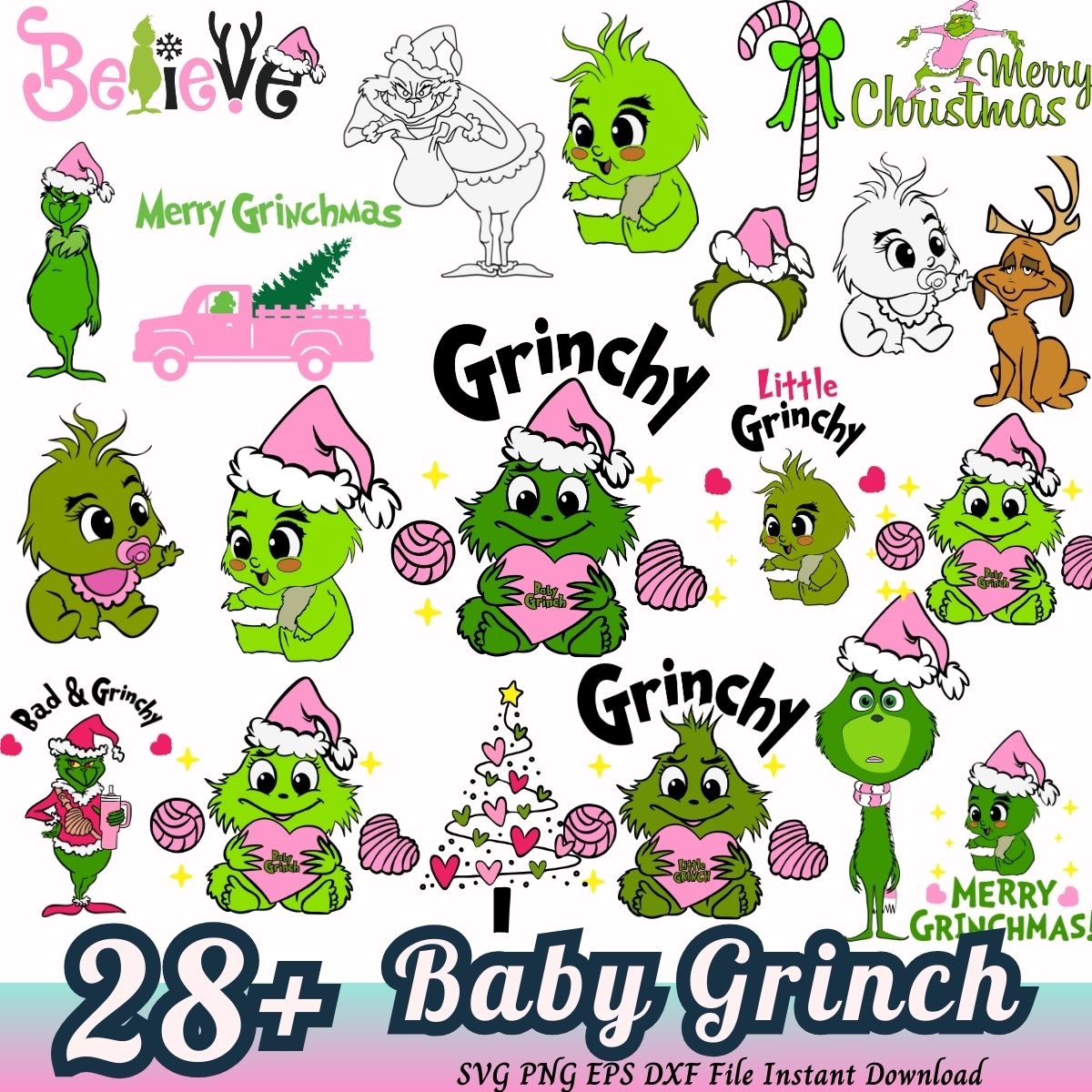 Baby Grinch SVG bundle, Grinch svg bundle