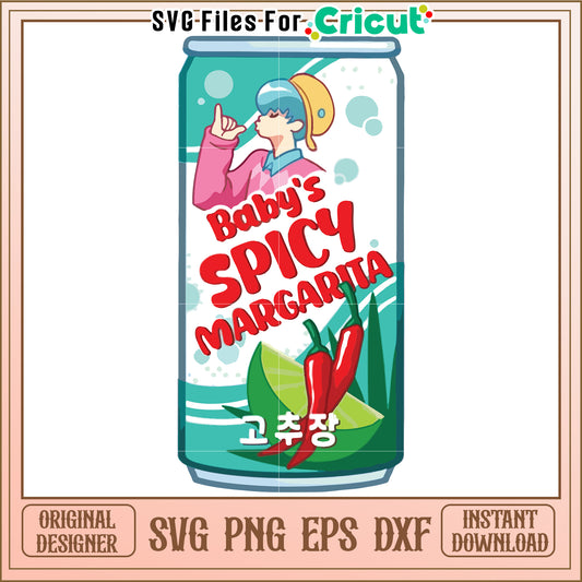 Baby's spicy margarita tumbler svg, kpop band svg, kpop demon hunters svg