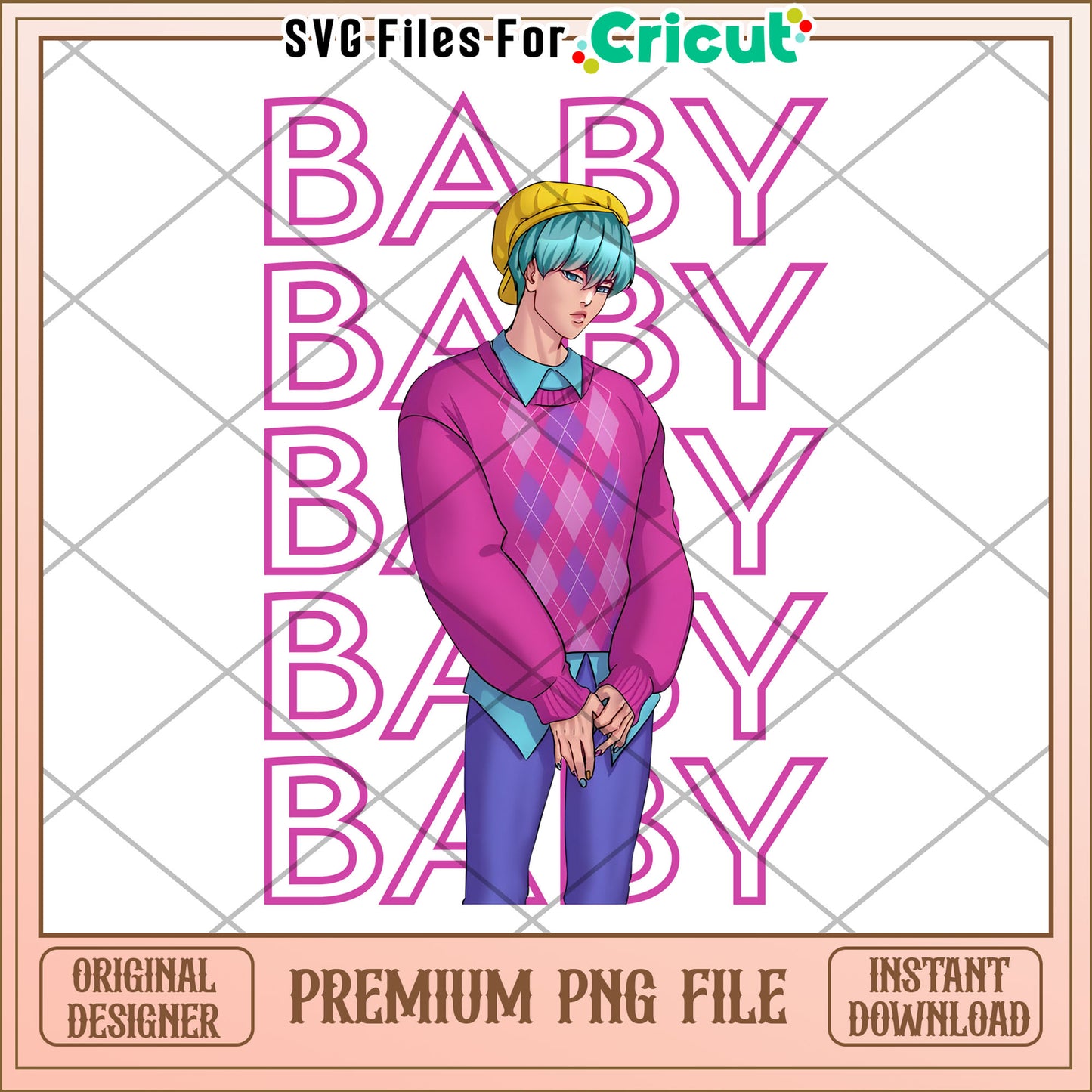 Baby saja boys design png, huntrix tiger png, saja boys toys png