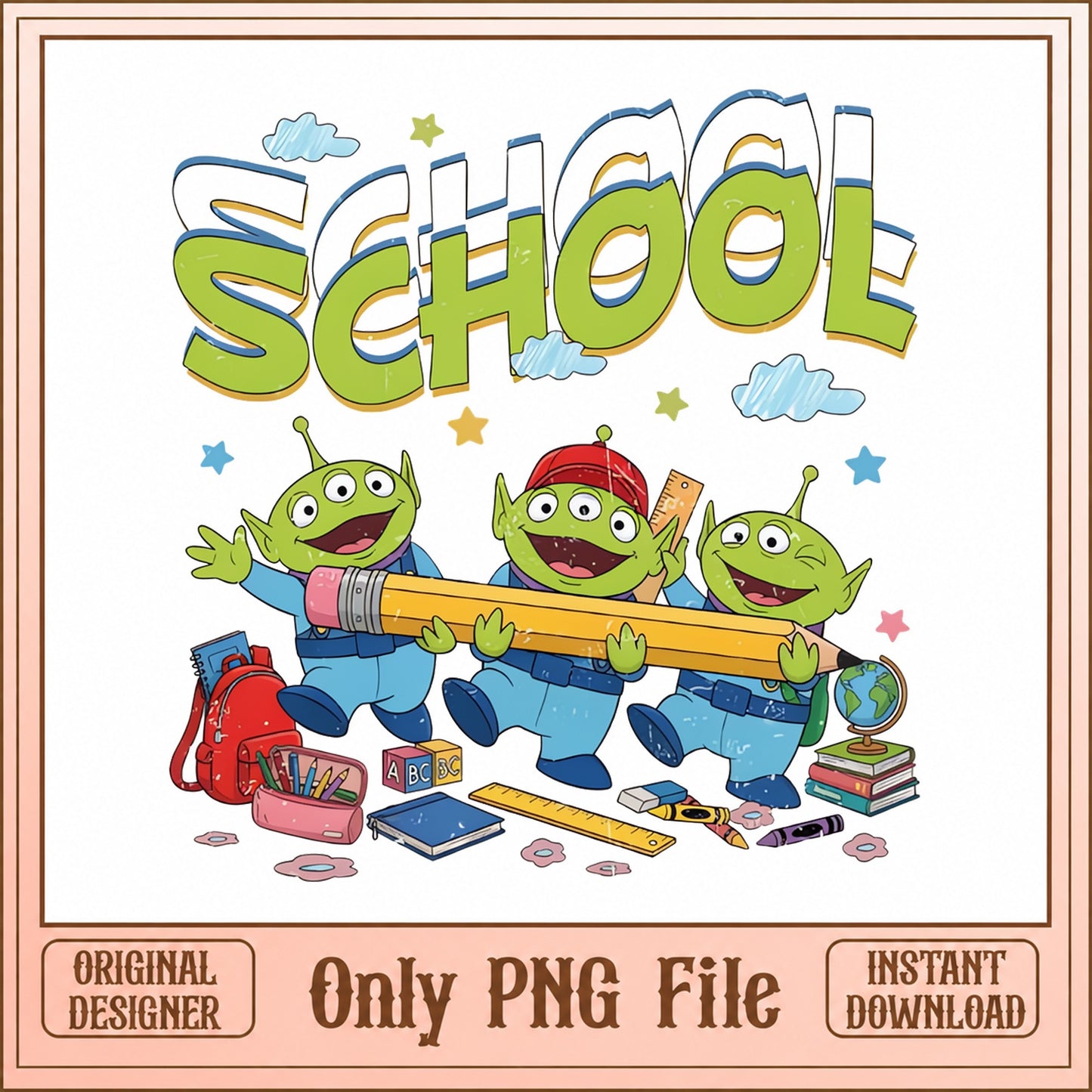 Back To School Alien PNG, Funny School Clipart, Teacher PNG
