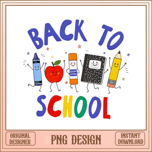 Back To School PNG, Cute School Supplies PNG, Teacher PNG