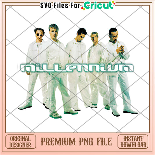 Backstreet Boys Millennium cutout png, 90s boyband graphic png, retro album design png