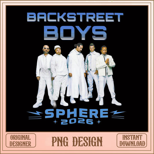 Backstreet Boys Sphere 2026 PNG, BSB Concert Shirt, Boy Band PNG