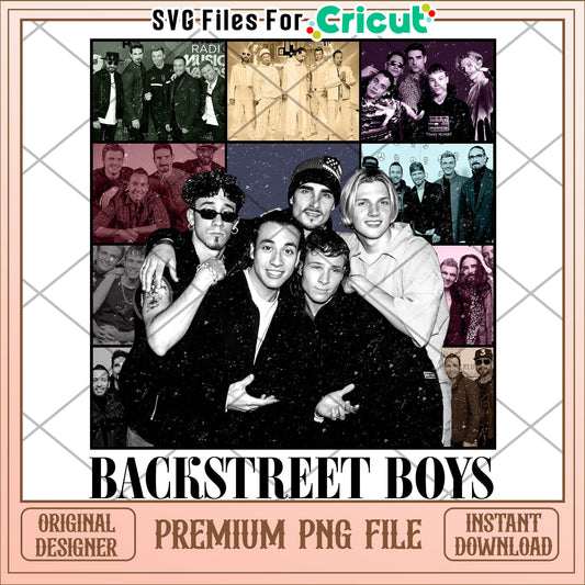 Backstreet boys logo png, 90s boyband png, retro pop group png