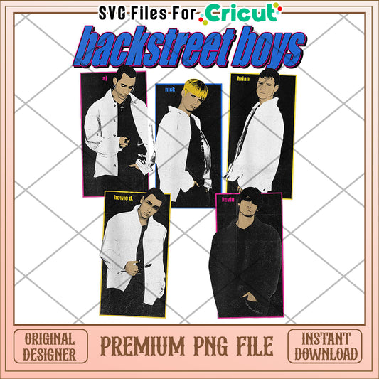 Backstreet boys throwback in pink png, retro boyband style png, 90s music graphic png