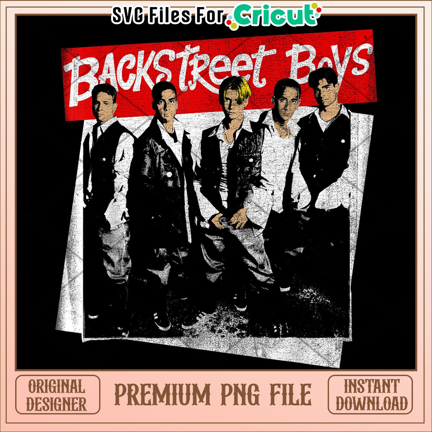 Backstreet boys vintage photo png, retro boyband design png, 90s music aesthetic png