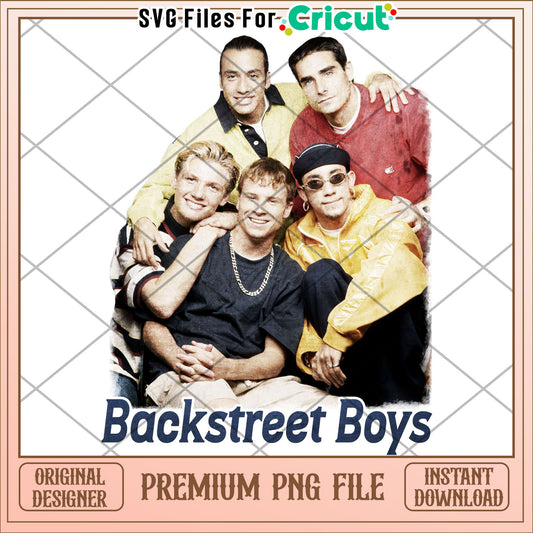 Backstreet boys vintage png, retro boyband style png, 90s music aesthetic png