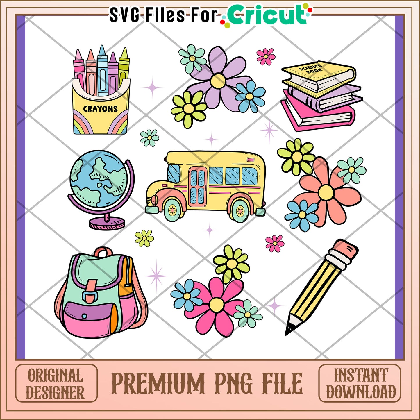 Back to School PNG Clipart Cute Designs