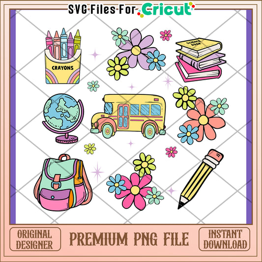 Back to School PNG Clipart Cute Designs