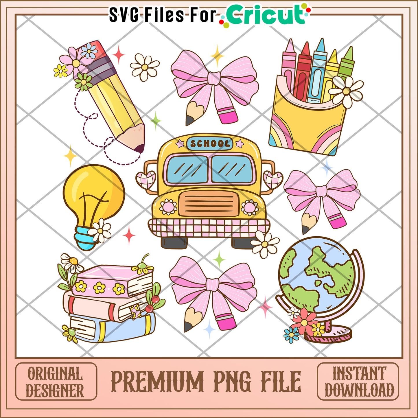 Back to school supblimation png, fun school essentials png, first day of school png