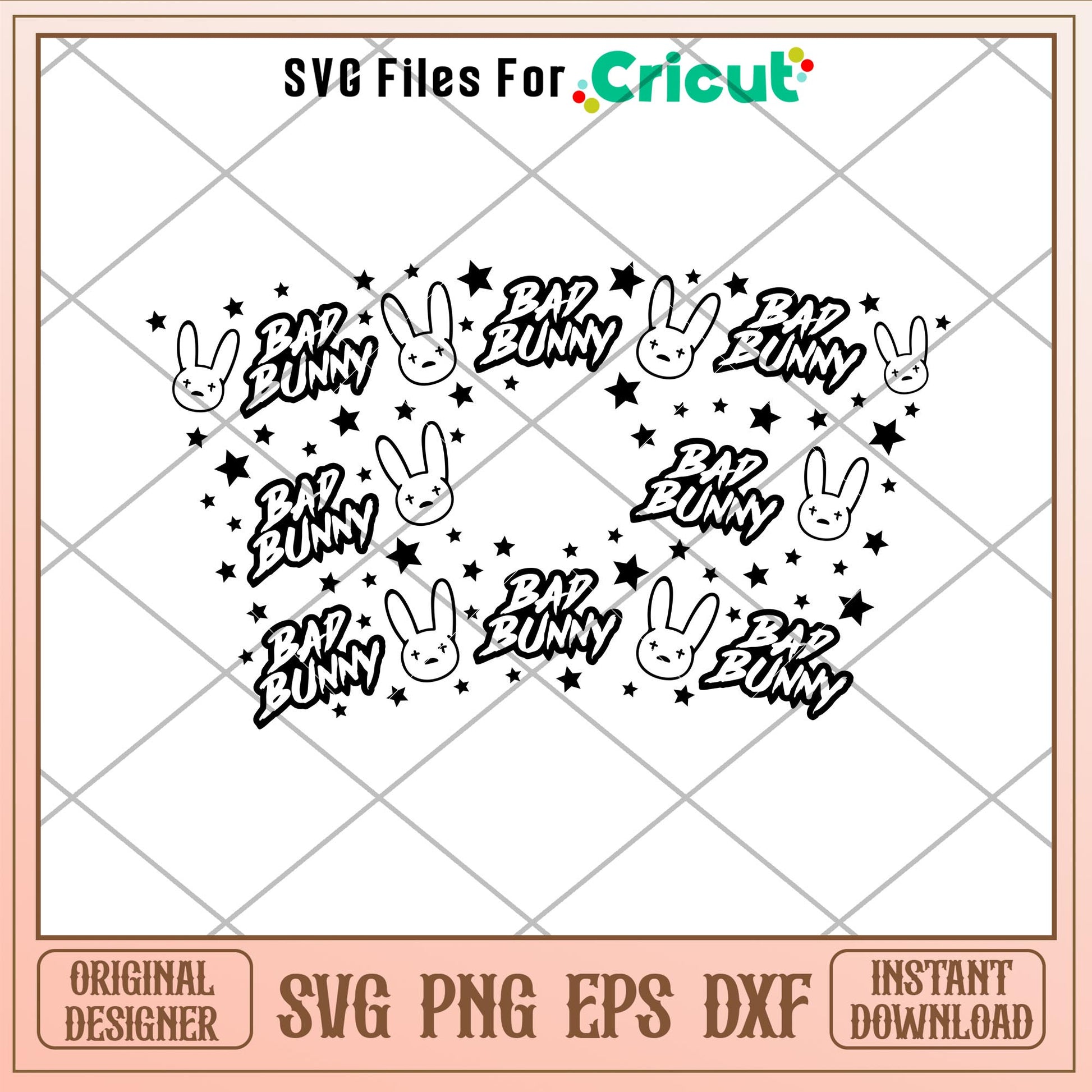 Bad Bunny Full Wrap, Bad Bunny Full Wrap Starbucks Cup SVG