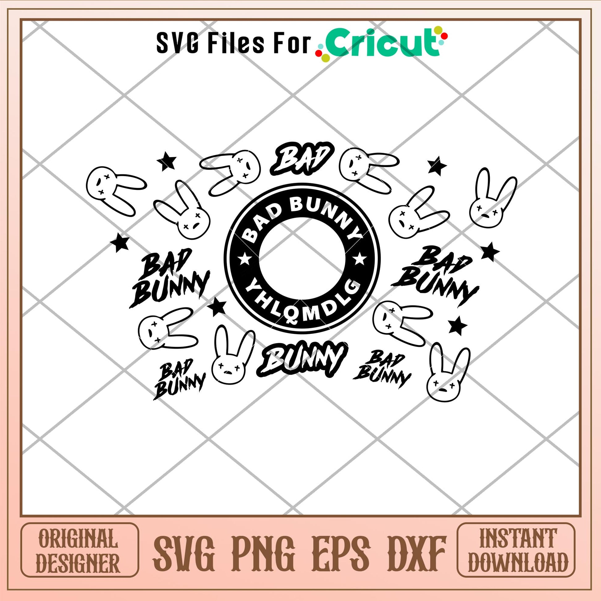 Bad Bunny Full Wrap, Bad Bunny Starbucks Full Wrap Svg 2
