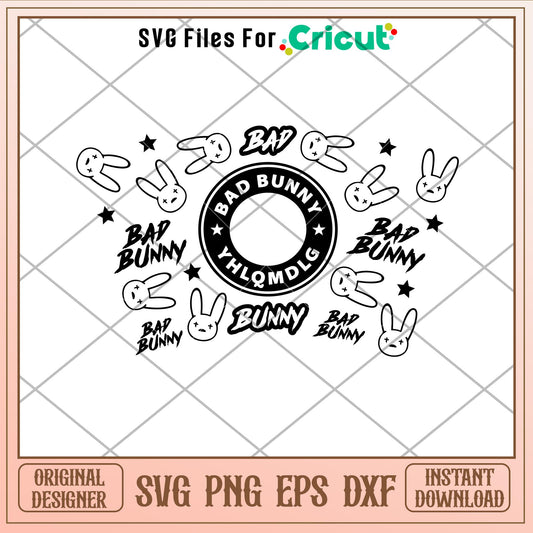 Bad Bunny Full Wrap, Bad Bunny Starbucks Full Wrap Svg 2