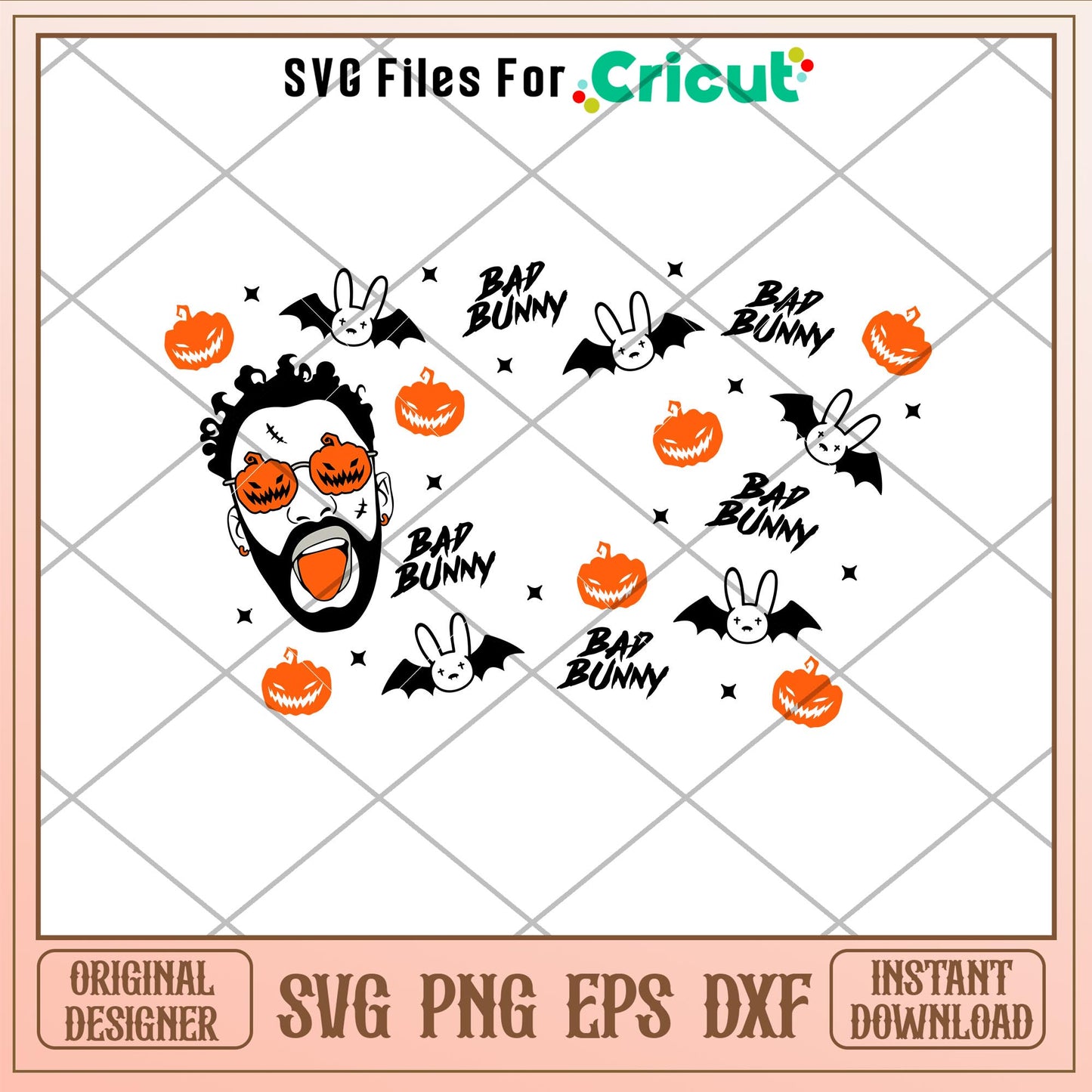 Bad Bunny Halloween Full Wrap, Bad Bunny Halloween Full Wrap SVG